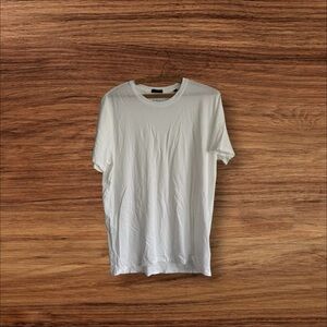 ATM Womens Large White T-shirt Tee Top Scoopneck 100% Cotton